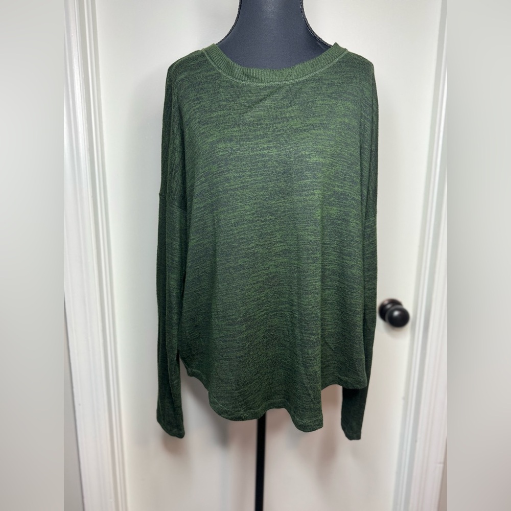 Rag & Bone Forest Green Long Sleeve Crew Neck Pullover Women Sweater Size